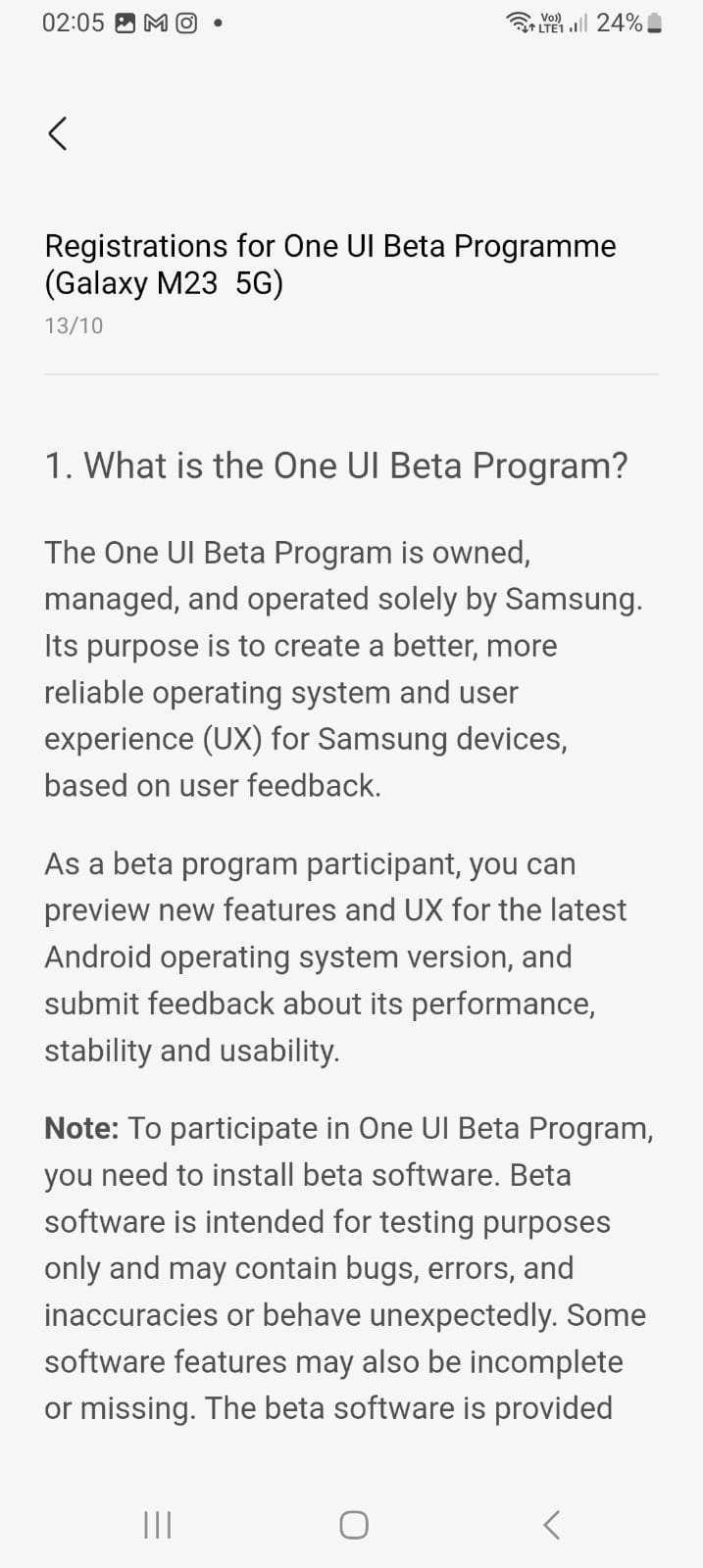 One UI 6 Beta Program - Galaxy M23 - 2
